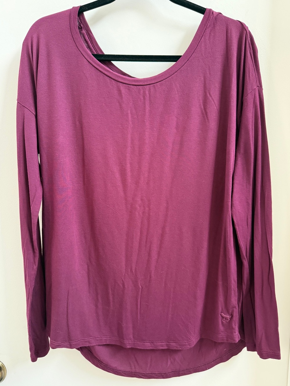 Y2K Vintage PINK Victoria's Secret Long-Sleeve Scoop Neck Top in Plum! Original!